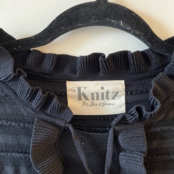 Knits For Love & Lemons - Ruffled Tiered Black Dress - Picture 3 of 9